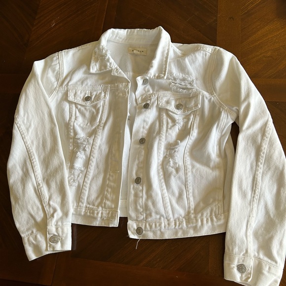 Distressed, white PacSun, jean jacket - Picture 1 of 7